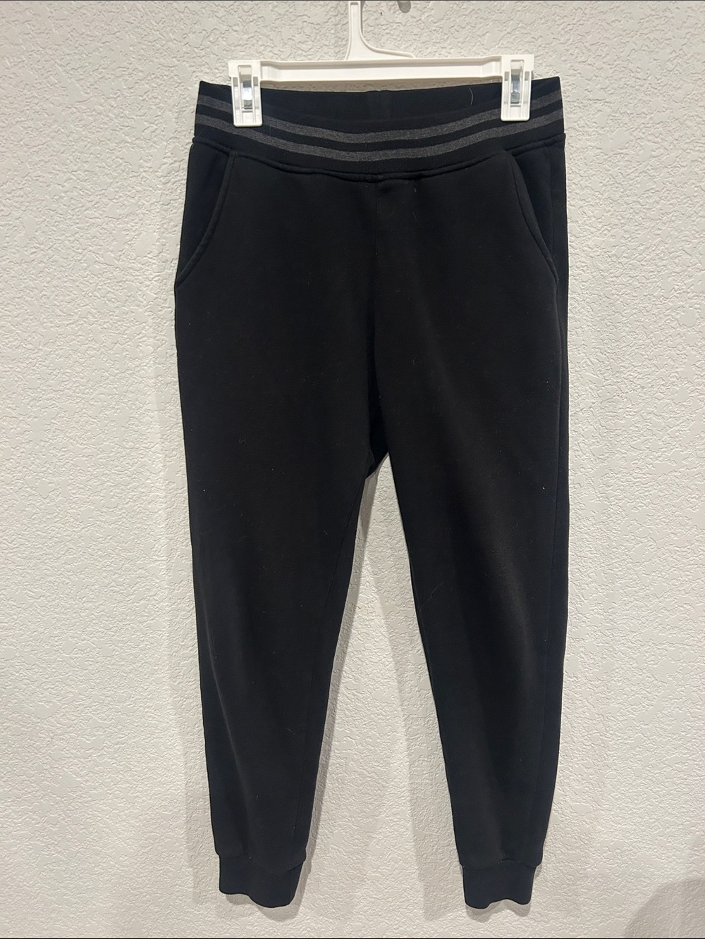 Ring of Fire Black Joggers with Gray-Striped Waistband